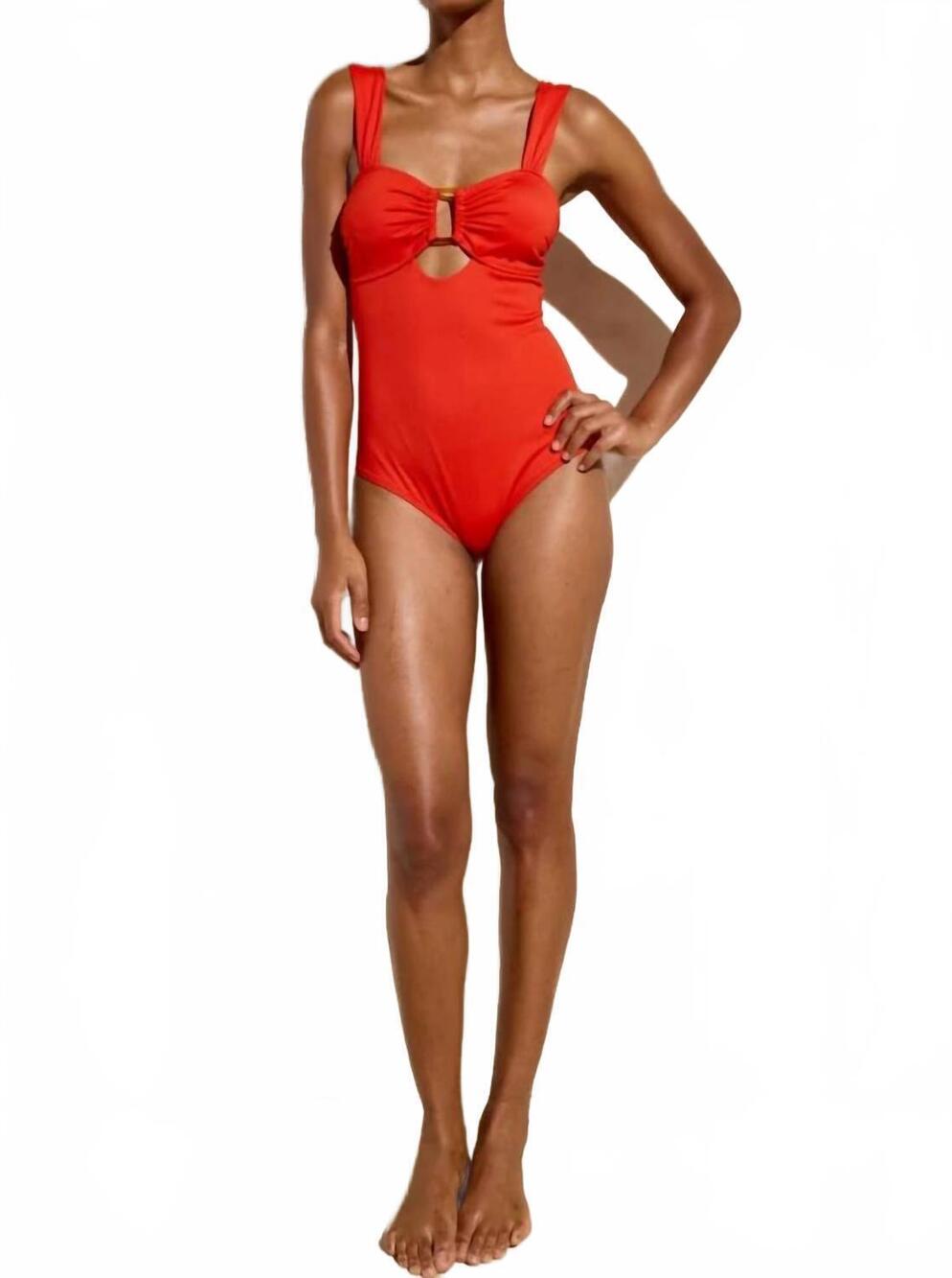 NEW MARIE OLIVER cora one piece swimsuit in flame